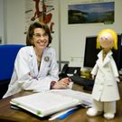 María Luisa Fraga en el Hospital Arquitecto Marcide. 