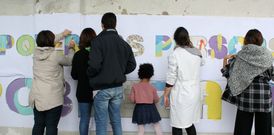 El nuevo mural est� en una pared del Eusebio da Guarda que est� protegida de la lluvia. 