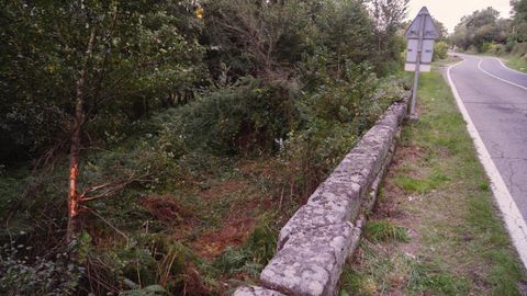 El lugar donde se produjo el accidente, en Taboadela