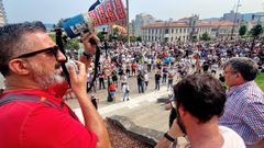 Cientos de trabajadores recorren las calles de Vigo en la cuarta jornada de la huelga del metal