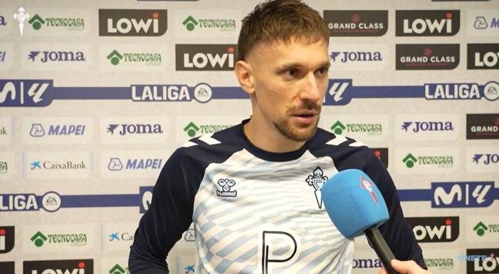 El jugador del Celta Ionut Andrei Radu, tras el partido ante el Getafe en el Coliseum.