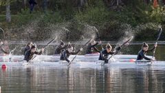 Deportistas gallegas de alto nivel, durante una competici�n.