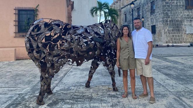 Lorena V�zquez y su marido Jos� Iribarnegaray se trasladaron a Santo Domingo el pasado mes de julio.