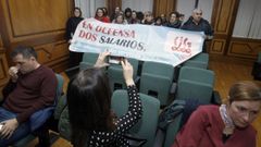 Protesta de las trabajadoras en un pleno del 2019 sobre la renovaci�n del contrato