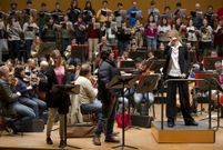 Ensayos de la �pera �Attila�, de Verdi, que dirige por primera vez la canadiense Kery Lynn Wilson.