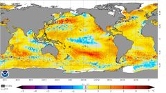 En la zona central del oc�ano se aprecia los �ltimos coletazos del enfriamiento de La Ni�a y el en la costa sudamericana las primeras se�ales del calentamiento de El Ni�o