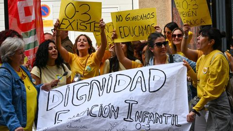 Manifestaci�n en defensa de mejores condiciones en la educaci�n infantil.