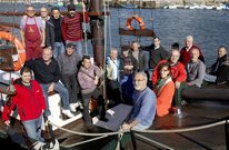Los representantes de las asociaciones mantuvieron la reuni�n a bordo del �Joaqu�n Vieta�. 