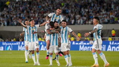 La seleccin argentina, en el primer partido tras ganar el Mundial de Qatar