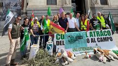 Imagen de los concentrados delante del Ministerio de Agricultura