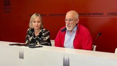 Sindo Guinarte y Marta Abal, los dos concejales con que se ha quedado el PSOE en Raxoi