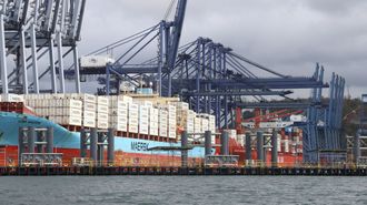 Mercantes cargados con contenedores en el puerto de Balboa, en Ciudad de Panam�, a principios de febrero del 2026.