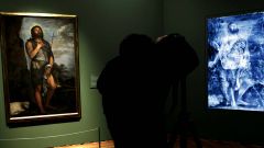 El cuadro de Tiziano, San Juan Bautista, expuesto en el Museo del Prado.
