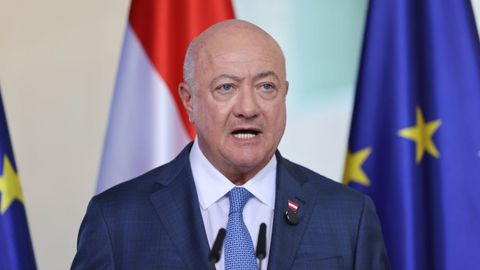 El canciller de Austria, Christian Stocker, durante una rueda de prensa en una imagen de archivo.