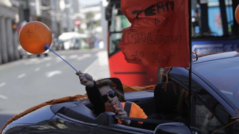 Caravana de protesta de los trabajadores de Benestar