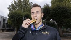 Manuel Carracedo, con la medalla de oro del mundial de taekuondo ITF
