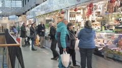 Puestos de la Praza de Abastos de Lugo, en donde no continuar� operando Kibus