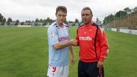 Manchev y Stoichkov, durante su etapa en el Celta.