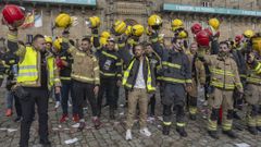 Bomberos comarcales manifest�ndose en Santiago a mediados de noviembre