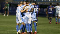 Los jugadores del Lugo celebran el triunfo ante la Ponferradina