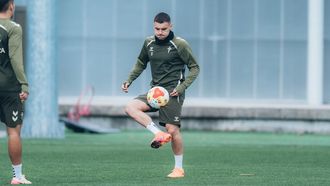 Ferran Jutgl�, en un entrenamiento con el Celta.