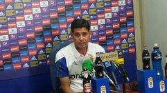 Hierro en la sala de prensa de El Requexn
