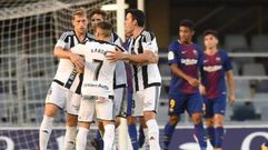 Carlos Hernandez Horizontal.Los jugadores del Real Oviedo celebran el gol del empate