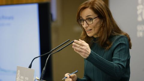 La ministra de Sanidad, Mnica Garca, durante la comparecencia de este mircoles