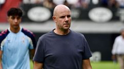 El entrenador del Celta Fortuna, Fredi �lvarez, que no pudo dirigir al equipo al haber sido expulsado la jornada anterior.