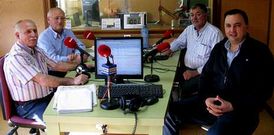 Manuel Montes, Jos� Gab�n, Jos� Rial y Julio Lema, en Radio Voz.