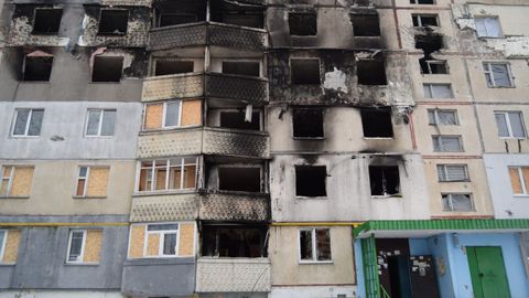 Edificio residencial en Saltivka, al norte de J�rkov.