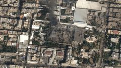 Imagen de sat�lite del complejo residencial de Jamen�i tras ser atacado