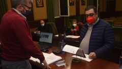Jos� Manuel Su�rez Puerta en el momento de tomar posesi�n como nuevo concejal del grupo socialista en Ribeira