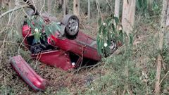 Salida de v�a con vuelco en O Vicedo