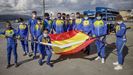 El bloque campen. En la imagen sacada en el muelle rianxeiro estn, de izquierda a derecha: Froiln, Abel, el tcnico del equipo Juan Ferreirs, Germn, Neo, Gonzlez, Lpez, Xin, Nazario, Xiao, Froiln, lex y Xabi. Falta el tambin entrenador del bloque Pablo Pieiro