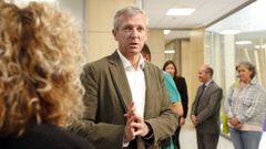 Alfonso Rueda, tras un acto en las instalaciones de la empresa Congalsa, en A Pobra do Carami�al