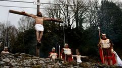 En el Viacrucis de Villanueva se involucra todo el pueblo.