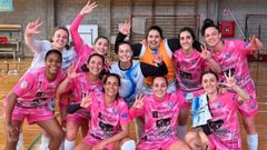 Las jugadoras del Estrela Cortegada tras vencer al Rodiles a domicilio