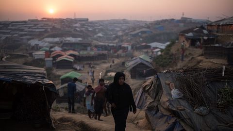 Campamento de refugiados rohingyá en Bangladesh.