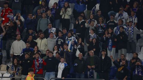 Seguidores deportivistas, durante el partido del pasado d�a 20 contra el Mirand�s