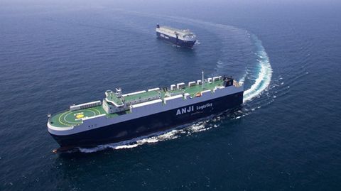 Barcos de la naviera Anji Logistic, perteneciente a la china SAIC