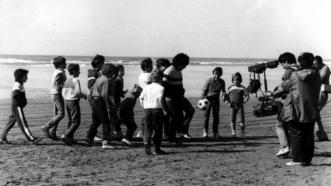 Durante el rodaje de un spot publicitario en una playa