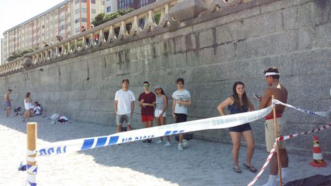 Playa del Orz�n, en A Coru�a, parcelada. 