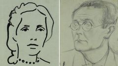 Retratos de Rosal�a de Castro y Castelao