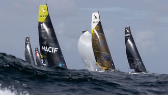 Embarcaciones de La Solitaire du Figaro Paprec, rumbo a Vigo.