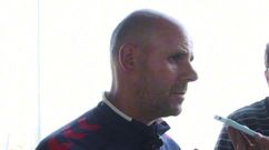 El entrenador del Celta Fortuna, Fredi �lvarez, tras el amistoso ante el Sporting de Gij�n.