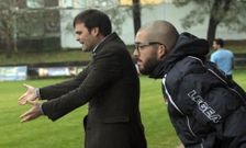 Juan Carlos Andr�s gesticulando en el partido disputado hace diez d�as ante el Bertamir�ns. 