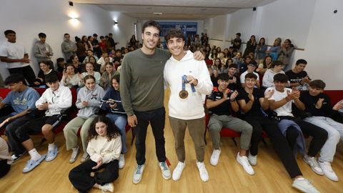 Noel y Diego Domnguez, ayer en el saln de actos del CGTD