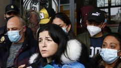 Familiares de las v�ctimas del Villa de Pitanxo este viernes por la ma�ana en la Subdelegaci�n del Gobierno en Pontevedra