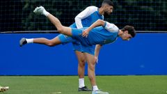 Eddahchouri y Mulattieri se ejercitan en la ciudad deportiva de Abegondo